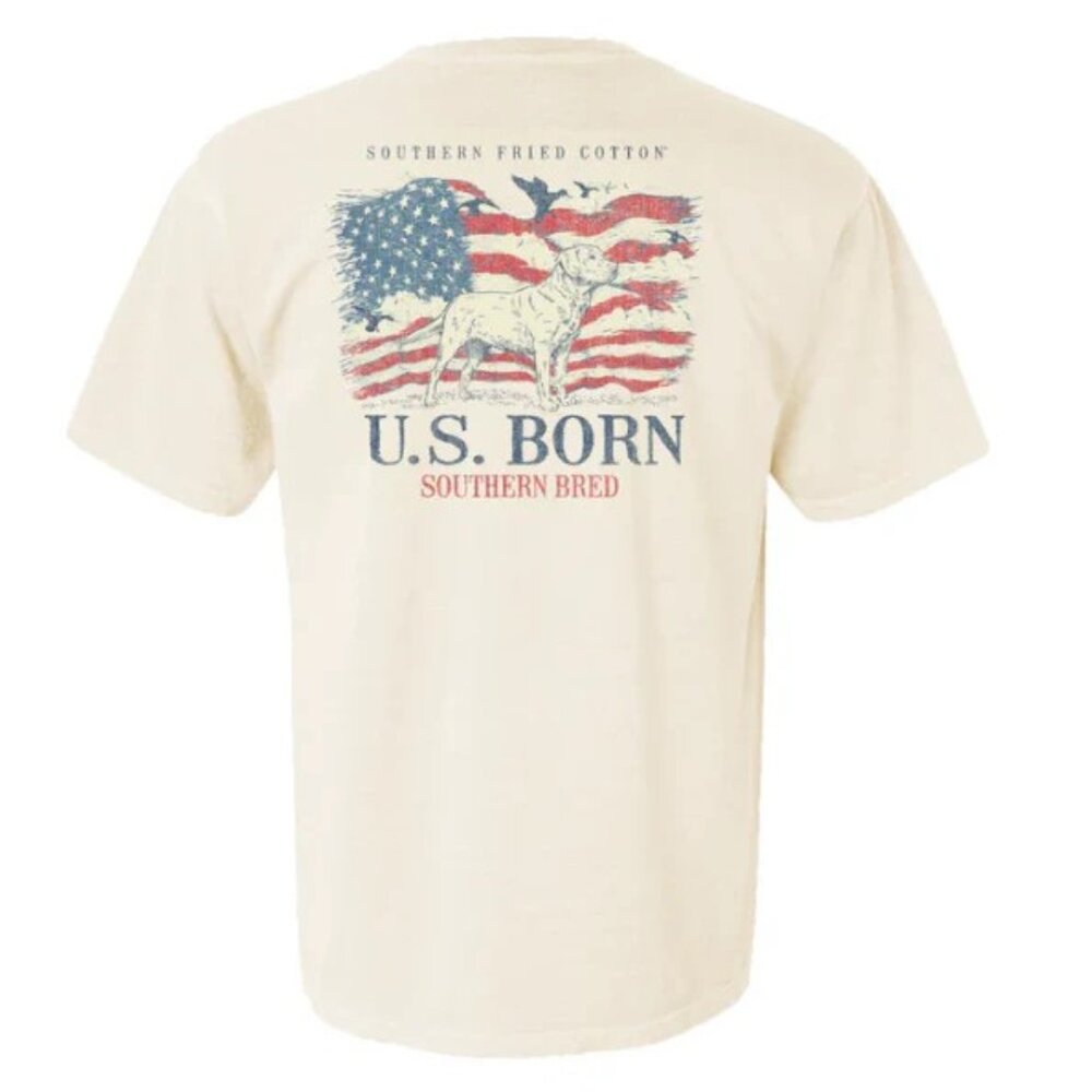 NWT Southern Fried Cotton SS T-Shirt Southern Bred Lab- Off White